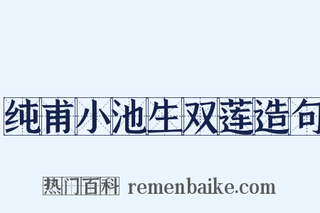 纯甫小池生双莲造句是什么意思的图片